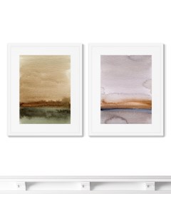 Набор из 2 х репродукций картин в раме landscape coast view мультиколор Картины в квартиру