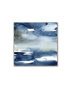 Репродукция картины на холсте river valley view синий 105x105 см Картины в квартиру