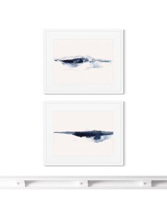 Набор из 2 х репродукций картин в раме nordic mountains белый 52x42 см Картины в квартиру