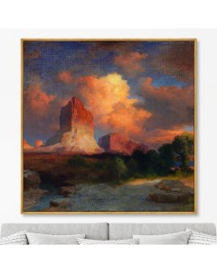 Репродукция картины на холсте sunset cloud green river wyoming 1917г мультиколор 105x105 см Картины в квартиру