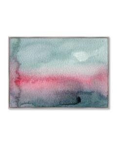 Репродукция картины на холсте sunset on the river розовый 105x75 см Картины в квартиру