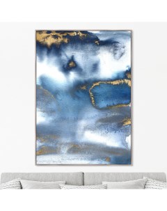 Репродукция картины на холсте the stormy sky above the shore синий 105x145 см Картины в квартиру