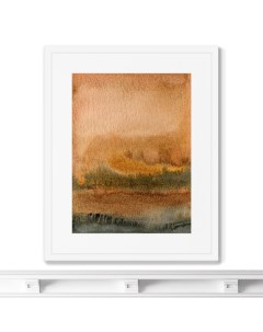 Репродукция картины в раме landscape august evening коричневый 42x52 см Картины в квартиру