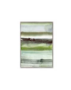 Репродукция картины на холсте two lonely boats зеленый 75x105 см Картины в квартиру