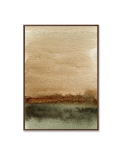 Репродукция картины на холсте late autumn landscape коричневый 75x105 см Картины в квартиру