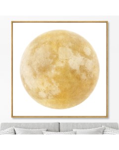 Репродукция картины на холсте full lunar on a white золотой 105x105 см Картины в квартиру