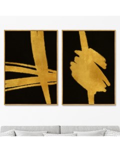 Набор из 2 х репродукций картин на холсте golden knots 2020г золотой 75x105 см Картины в квартиру
