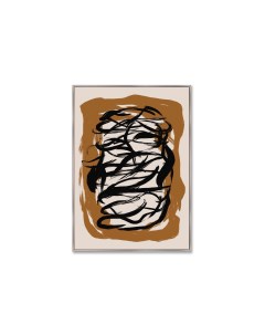 Репродукция картины на холсте entangled no1 коричневый 75x105 см Картины в квартиру