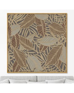 Репродукция картины на холсте symphony of leaves no 10 2020г коричневый 105x105 см Картины в квартиру