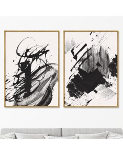 Набор из 2 х репродукций картин на холсте orchestra 2022г черный 75x105 см Картины в квартиру