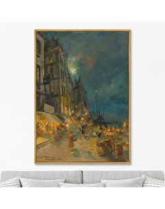 Репродукция картины на холсте marseilles quay by night 1887г мультиколор 75x105 см Картины в квартиру