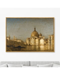 Репродукция картины на холсте san simeone piccolo venis 1910г коричневый 105x75 см Картины в квартиру
