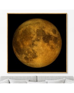 Репродукция картины на холсте full lunar on a black золотой 105x105 см Картины в квартиру