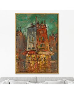 Репродукция картины на холсте nachtliches paris 1886г мультиколор 75x105 см Картины в квартиру