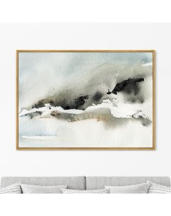Репродукция картины на холсте melody of mountains 2021г серый 105x75 см Картины в квартиру