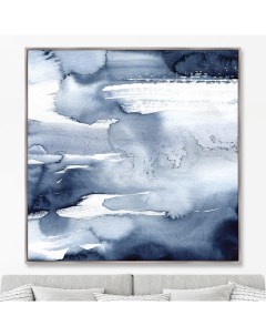 Репродукция картины на холсте clouds over the river синий 105x105 см Картины в квартиру