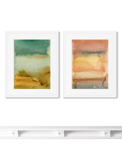 Набор из 2 х репродукций картин в раме landscape colors no2 мультиколор 42x52 см Картины в квартиру