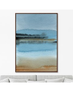 Репродукция картины на холсте sandy lakeshore in the morning mist мультиколор 75x105 см Картины в квартиру