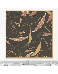 Репродукция картины на холсте symphony of leaves no 8 2020г коричневый 105x105 см Картины в квартиру