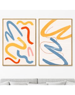 Набор из 2 х репродукций картин на холсте color vibes no 2 2021г мультиколор 75x105 см Картины в квартиру