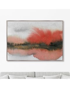 Репродукция картины на холсте autumn colors in the reflection of the lake мультиколор 105x75 см Картины в квартиру