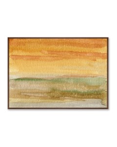 Репродукция картины на холсте valley landscape in july оранжевый 105x75 см Картины в квартиру