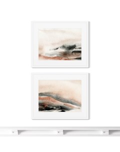 Набор из 2 х репродукций картин в раме sun rises over the dunes мультиколор 42x52 см Картины в квартиру