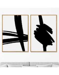 Набор из 2 х репродукций картин на холсте black knots 2020г черный 75x105 см Картины в квартиру