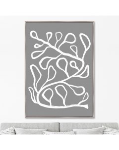 Репродукция картины на холсте branches in color no6 серый 75x105 см Картины в квартиру