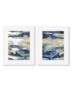 Набор из 2 х репродукций картин в раме the sky over the mountain range мультиколор 42x52 см Картины в квартиру