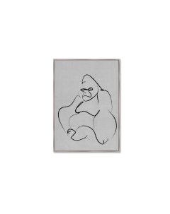 Репродукция картины на холсте gorilla on gray серый 75x105 см Картины в квартиру