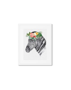 Репродукция картины в раме graceful zebra мультиколор 42x52 см Картины в квартиру