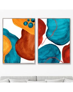 Набор из 2 х репродукций картин на холсте forms and colors composition no37 мультиколор 75x105 см Картины в квартиру