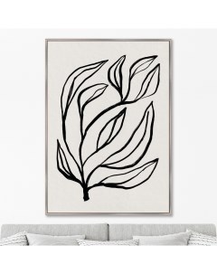 Репродукция картины на холсте branches in color no8 бежевый 75x105 см Картины в квартиру