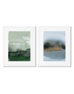 Набор из 2 х репродукций картин в раме autumn colors no1 мультиколор 42x52 см Картины в квартиру