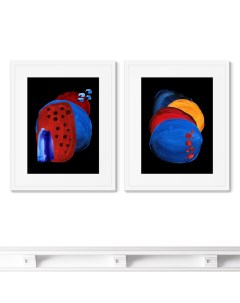 Набор из 2 х репродукций картин в раме forms and colors composition no13 мультиколор 42x52 см Картины в квартиру