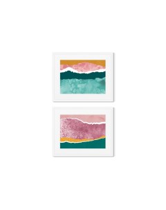 Набор из 2 х репродукций картин в раме layered ocean waves мультиколор 52x42 см Картины в квартиру