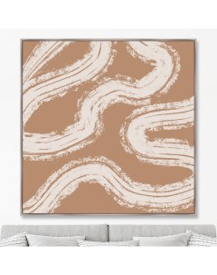 Репродукция картины на холсте snow road коричневый 105x105 см Картины в квартиру