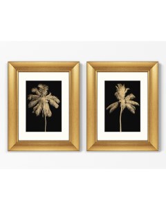 Набор из 2 х репродукций картин в раме golden palms черный 40x50 см Картины в квартиру