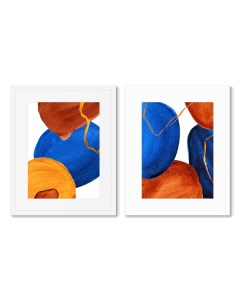 Набор из 2 х репродукций картин в раме forms and colors composition no2 мультиколор 42x52 см Картины в квартиру