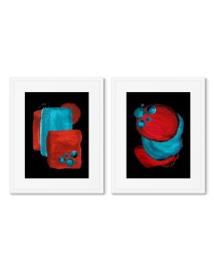 Набор из 2 х репродукций картин в раме forms and colors composition no11 мультиколор 42x52 см Картины в квартиру