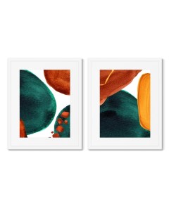 Набор из 2 х репродукций картин в раме forms and colors composition no3 мультиколор 42x52 см Картины в квартиру