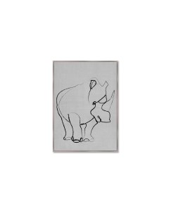 Репродукция картины на холсте rhino on gray серый 75x105 см Картины в квартиру