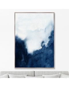 Репродукция картины на холсте big wave splash синий 75x105 см Картины в квартиру