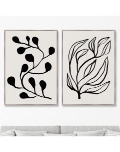 Набор из 2 х репродукций картин на холсте branches in color no10 бежевый 75x105 см Картины в квартиру
