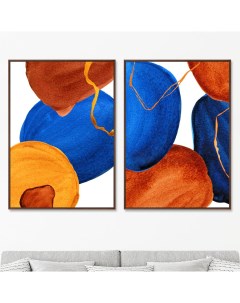Набор из 2 х репродукций картин на холсте forms and colors composition no41 мультиколор 75x105 см Картины в квартиру