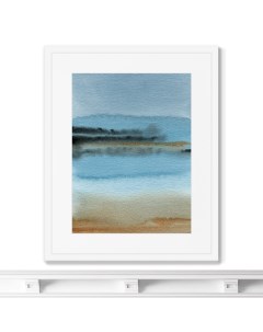 Репродукция картины в раме sandy lakeshore in the morning mist мультиколор 42x52 см Картины в квартиру