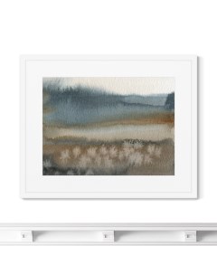Репродукция картины в раме symphony of autumn lake in the fog мультиколор 52x42 см Картины в квартиру