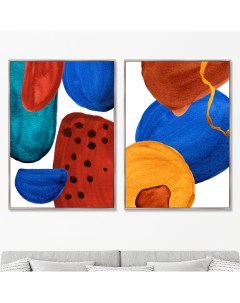 Набор из 2 х репродукций картин на холсте forms and colors composition no40 мультиколор 75x105 см Картины в квартиру