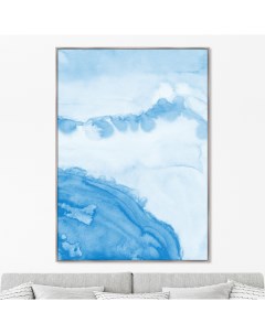 Репродукция картины на холсте at the edge of the waterfall голубой 105x145 см Картины в квартиру